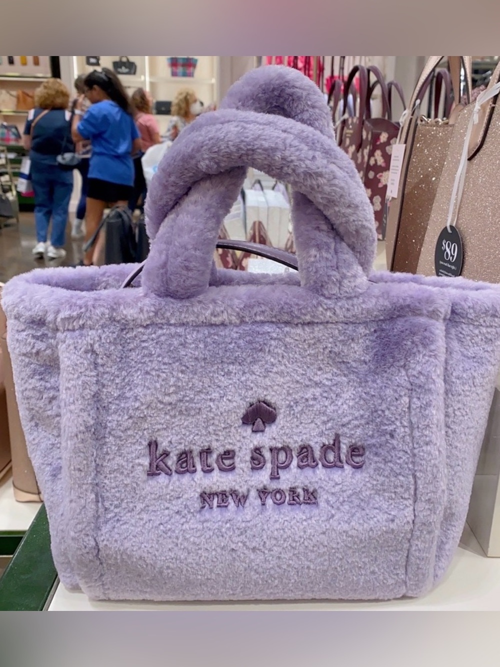 kate spade Plush Lavender Fuzzy Tote